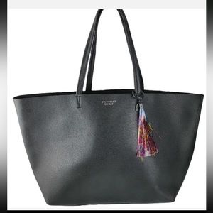 NWOT Victoria's Secret Large 2016 Black Friday Tote Bag Faux Leather Tassel